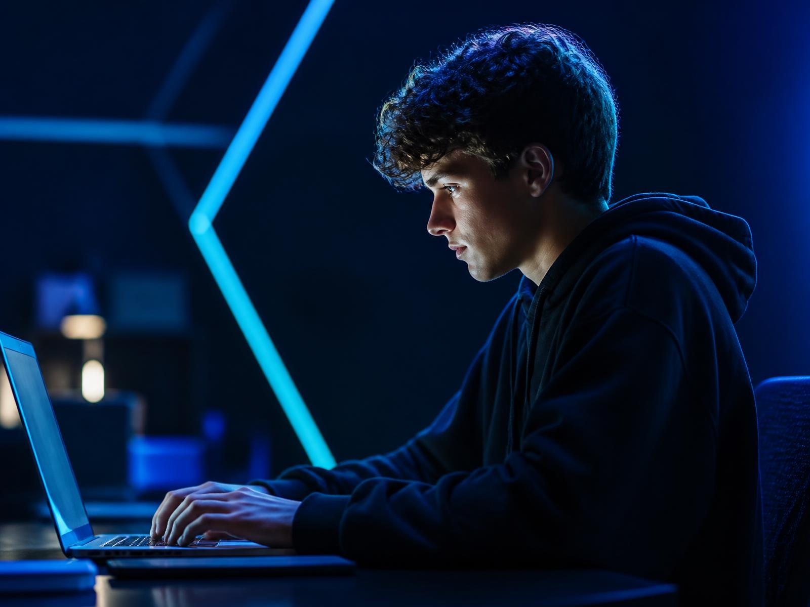 A student building a project with AI in the FutureLabs studio